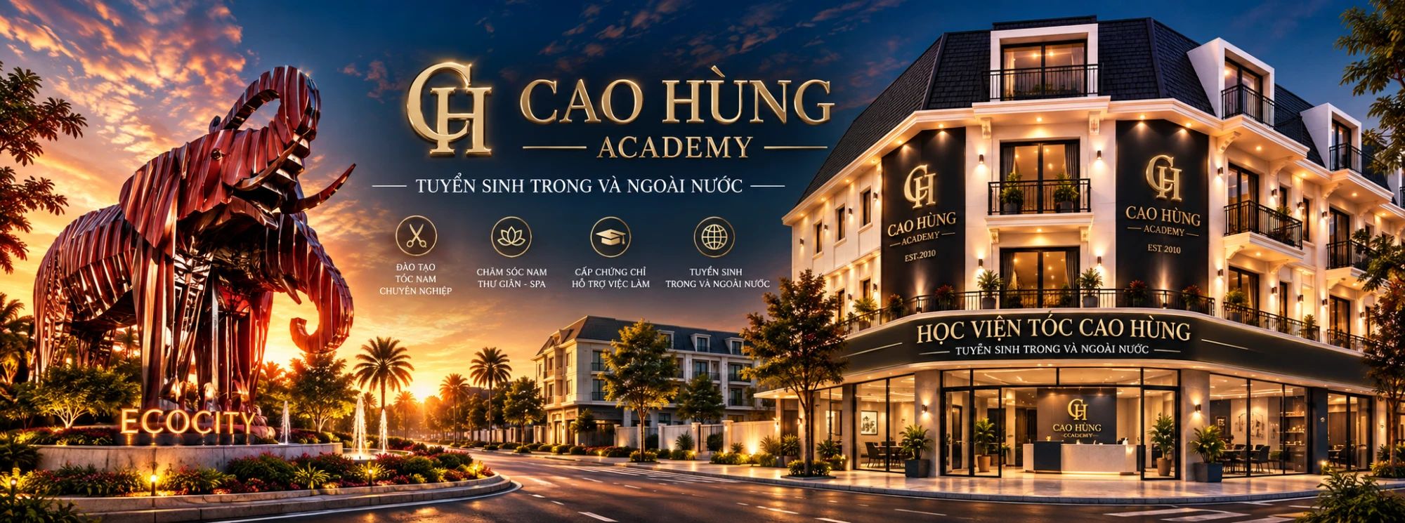 Học viện tóc Cao Hùng – Cao Hùng Academy · Khai giảng 10/11/2026 · Tuyển sinh trong và ngoài nước
